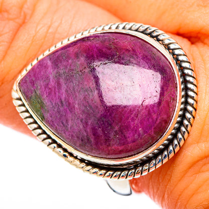 Ruby Zoisite Rings handcrafted by Ana Silver Co - RING116214