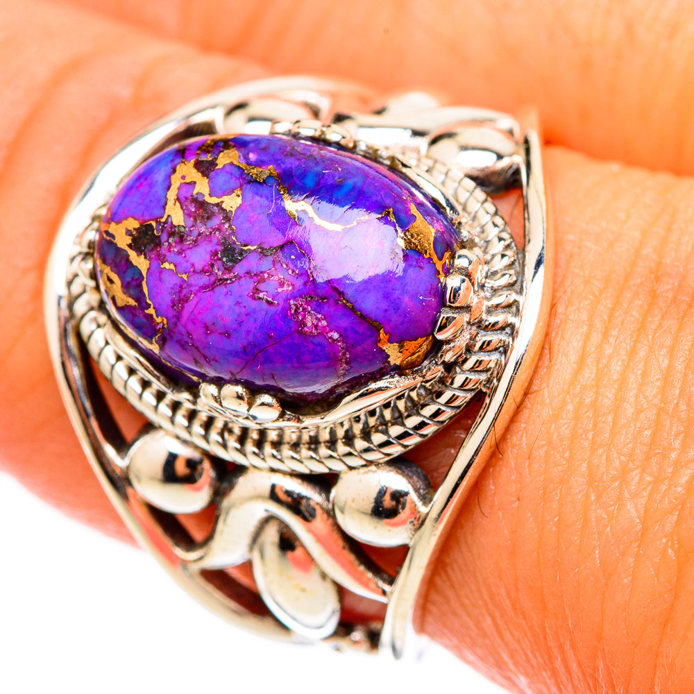 Purple Copper Composite Turquoise Rings handcrafted by Ana Silver Co - RING116217