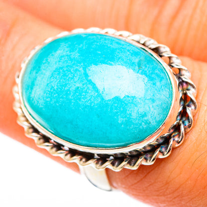 Peruvian Amazonite Rings handcrafted by Ana Silver Co - RING116230
