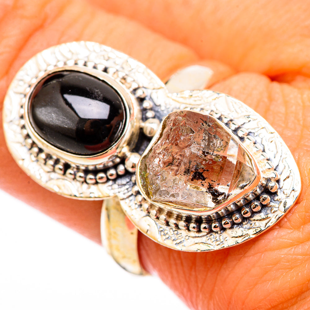 Herkimer Diamond, Star Diopside Rings handcrafted by Ana Silver Co - RING116272