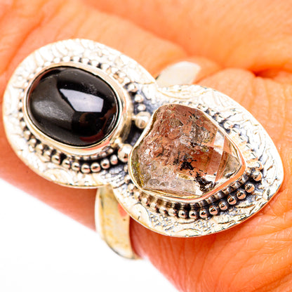 Herkimer Diamond, Star Diopside Rings handcrafted by Ana Silver Co - RING116272