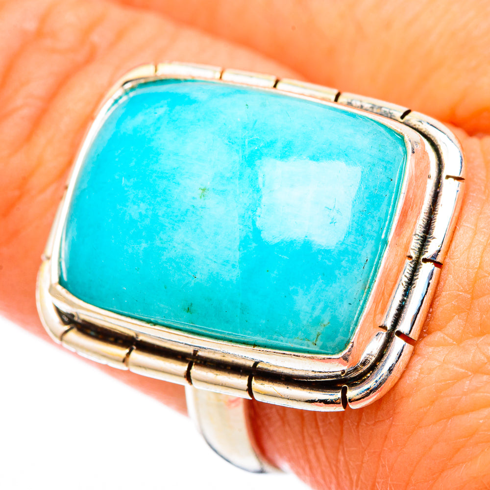 Peruvian Amazonite Rings handcrafted by Ana Silver Co - RING116281