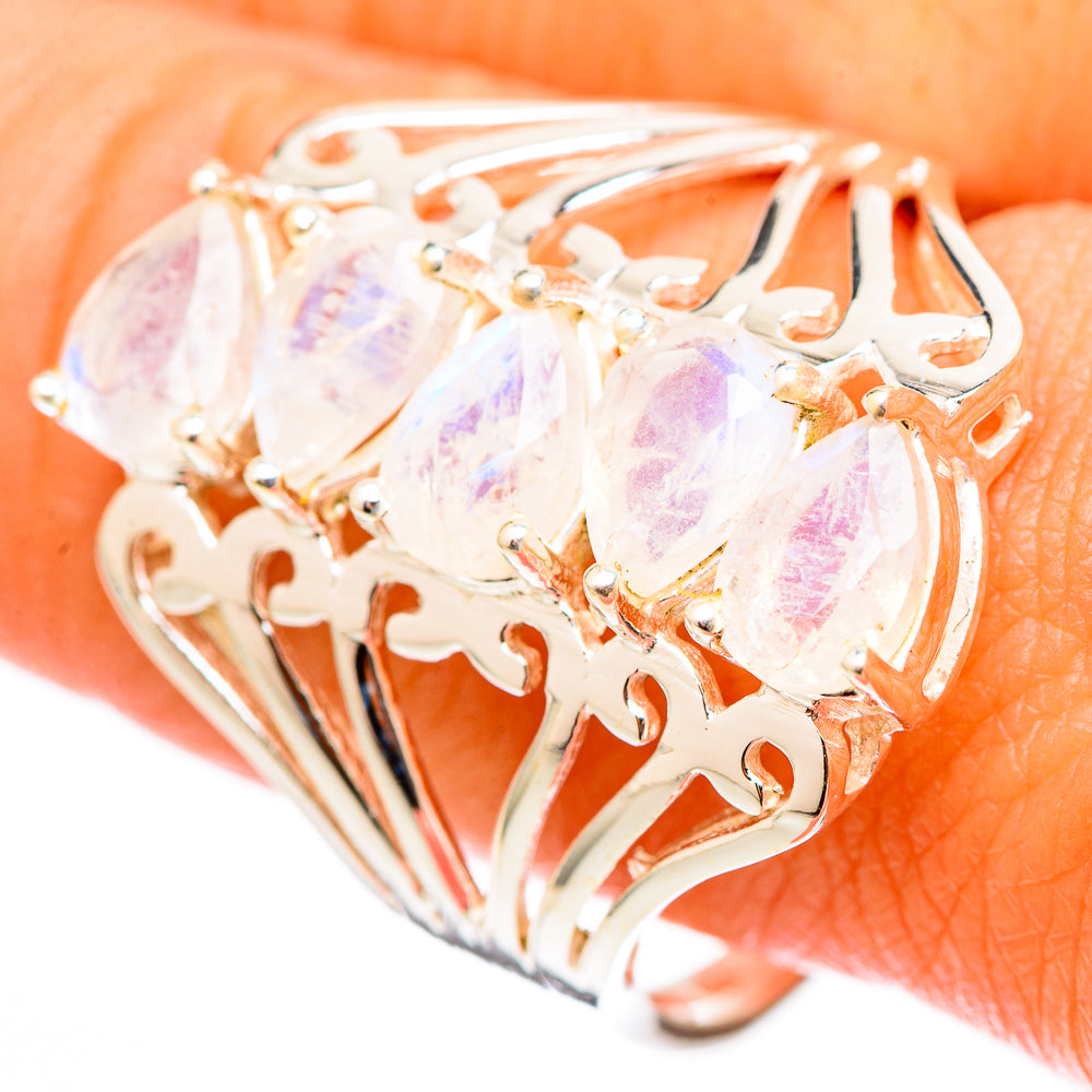Rainbow Moonstone Rings handcrafted by Ana Silver Co - RING116297