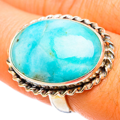 Peruvian Amazonite Rings handcrafted by Ana Silver Co - RING116302