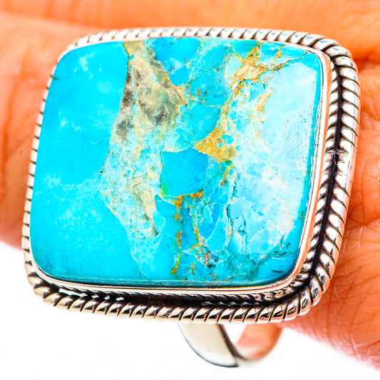Peruvian Chrysocolla Rings handcrafted by Ana Silver Co - RING116304