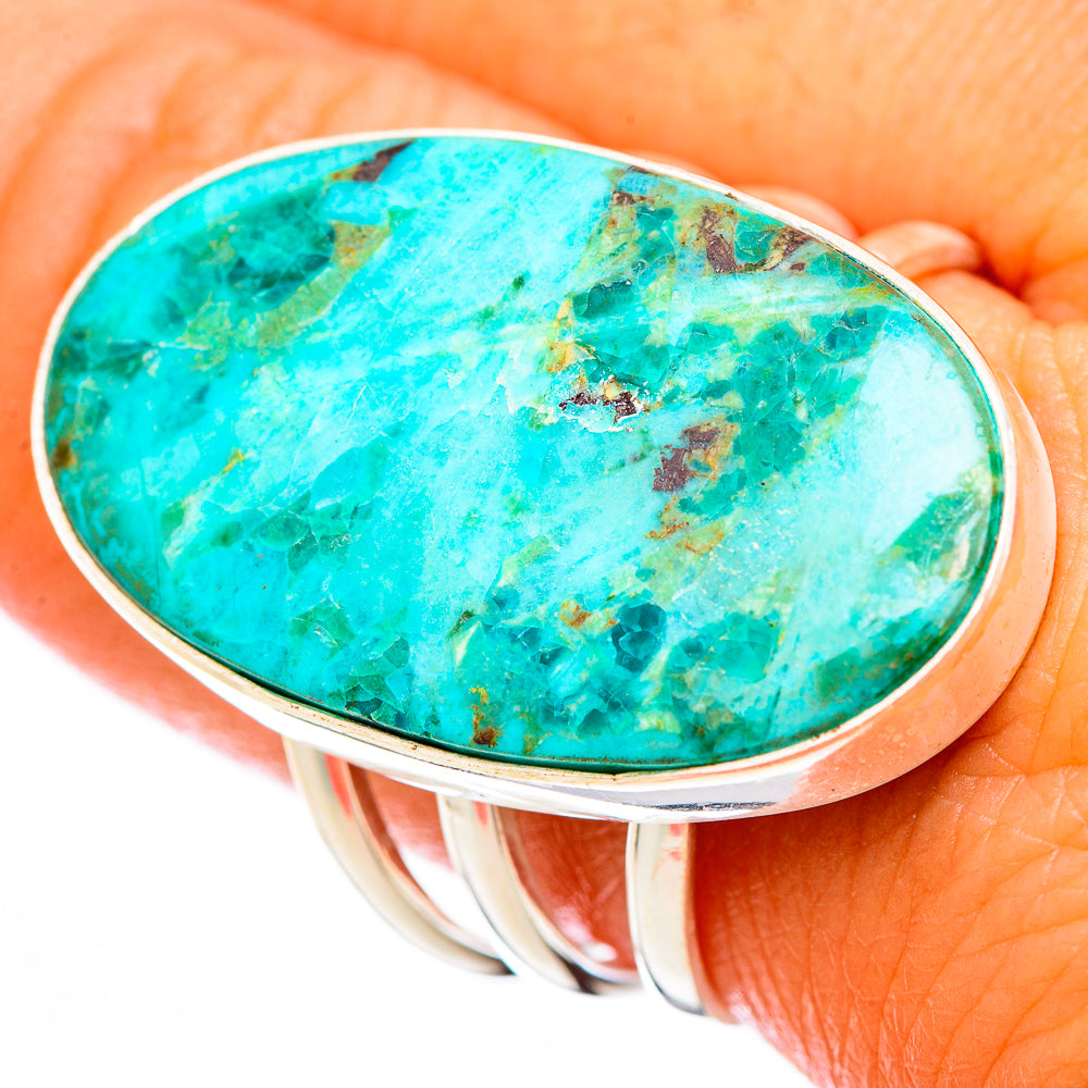 Peruvian Chrysocolla Rings handcrafted by Ana Silver Co - RING116307