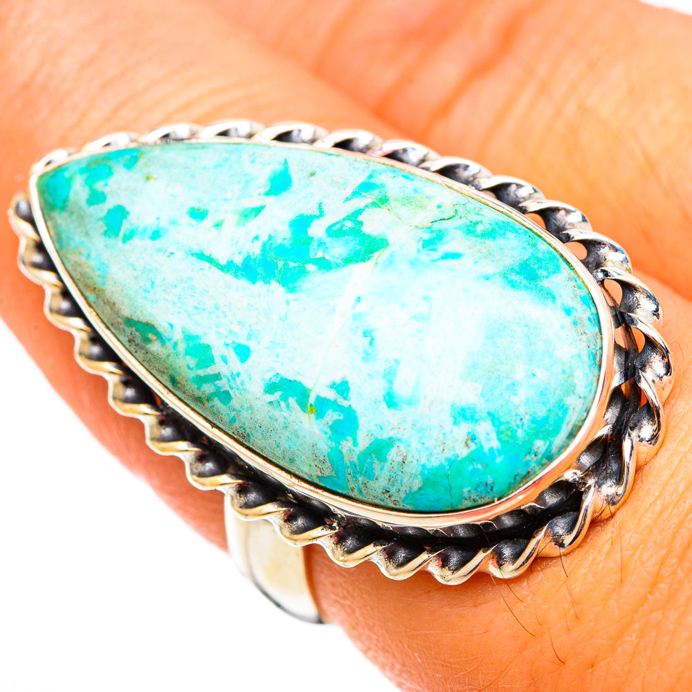 Peruvian Chrysocolla Rings handcrafted by Ana Silver Co - RING116310