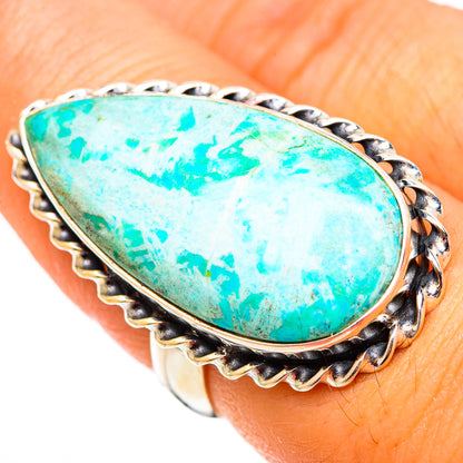 Peruvian Chrysocolla Rings handcrafted by Ana Silver Co - RING116310