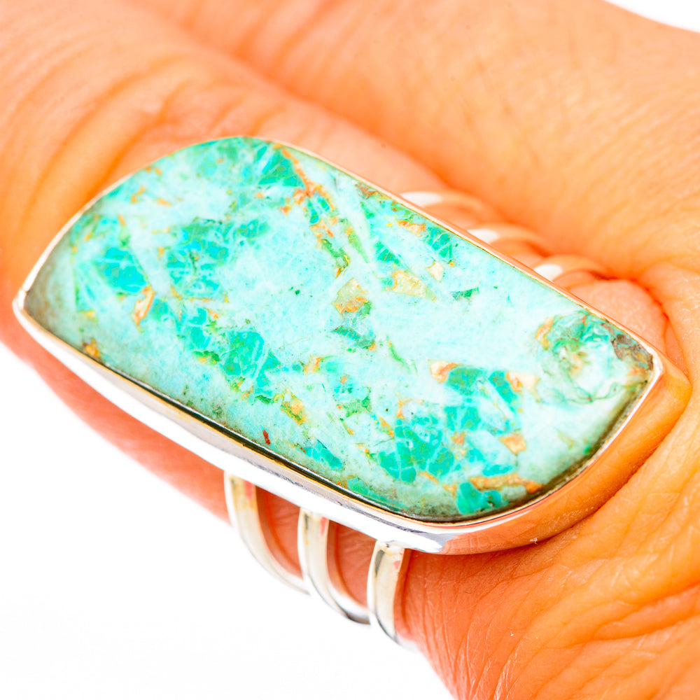 Peruvian Chrysocolla Rings handcrafted by Ana Silver Co - RING116311