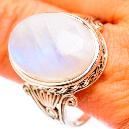 Rainbow Moonstone Rings handcrafted by Ana Silver Co - RING116332