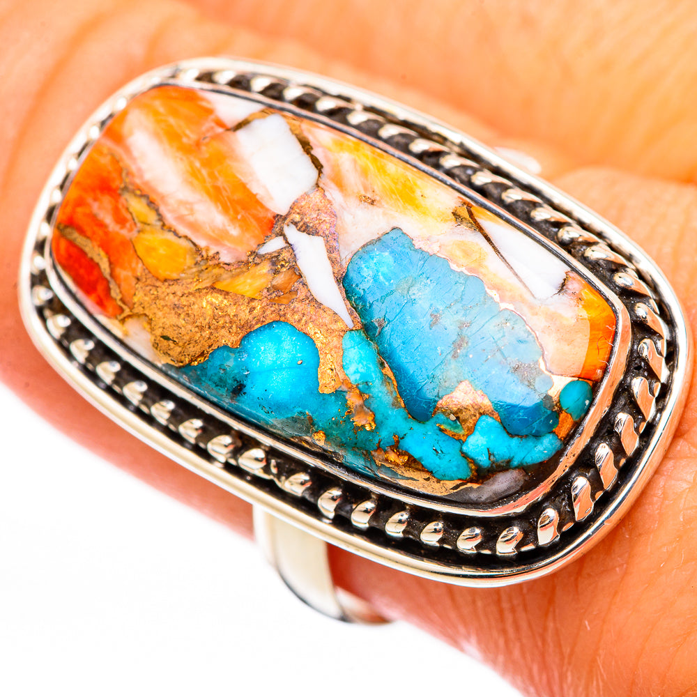 Spiny Oyster Turquoise Rings handcrafted by Ana Silver Co - RING116333