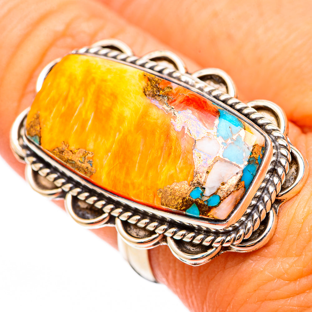 Spiny Oyster Turquoise Rings handcrafted by Ana Silver Co - RING116334