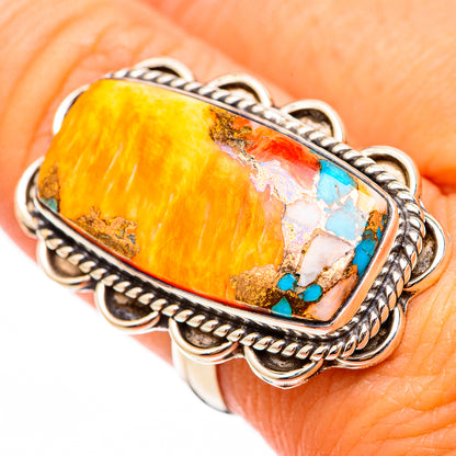 Spiny Oyster Turquoise Rings handcrafted by Ana Silver Co - RING116334