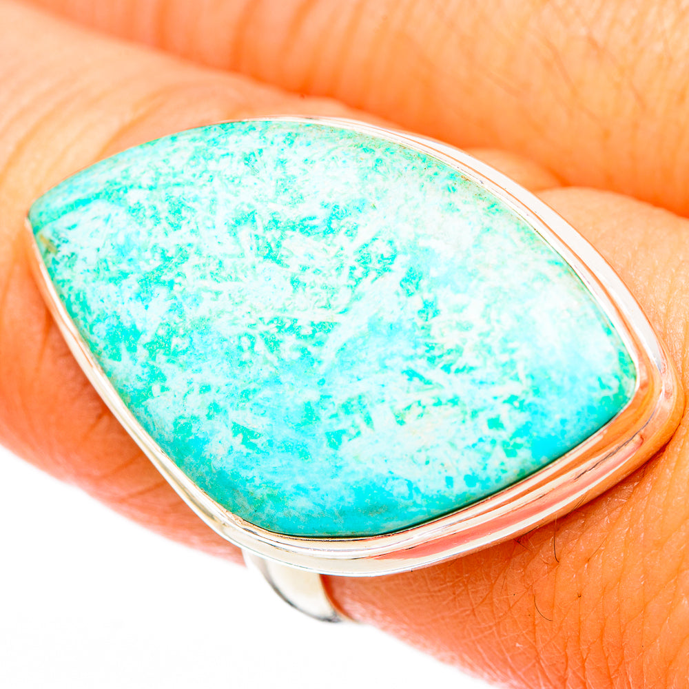 Peruvian Chrysocolla Rings handcrafted by Ana Silver Co - RING116339