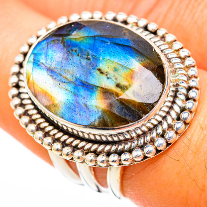 Labradorite Rings handcrafted by Ana Silver Co - RING116359