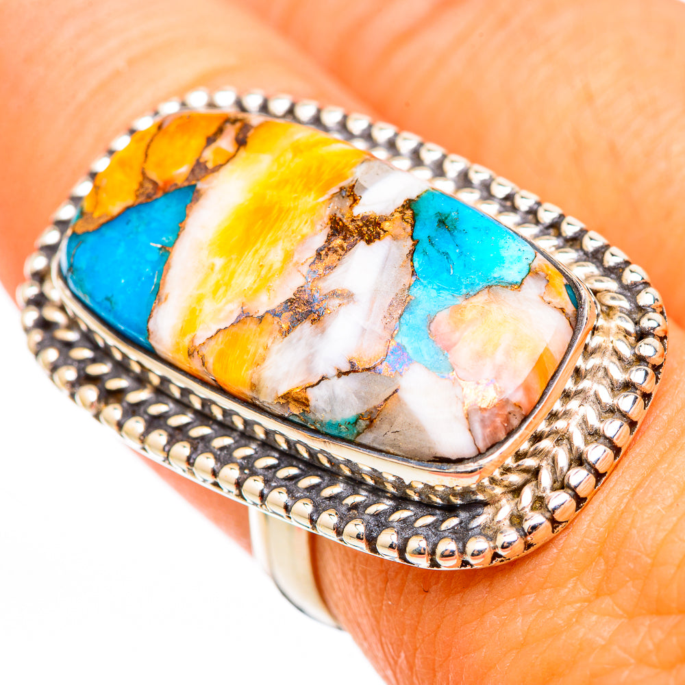 Spiny Oyster Turquoise Rings handcrafted by Ana Silver Co - RING116361