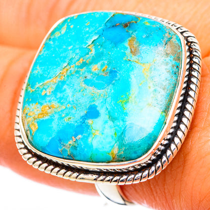 Peruvian Chrysocolla Rings handcrafted by Ana Silver Co - RING116363