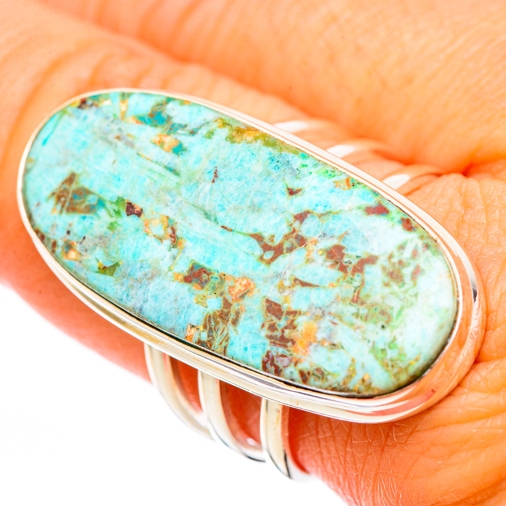Peruvian Chrysocolla Rings handcrafted by Ana Silver Co - RING116366