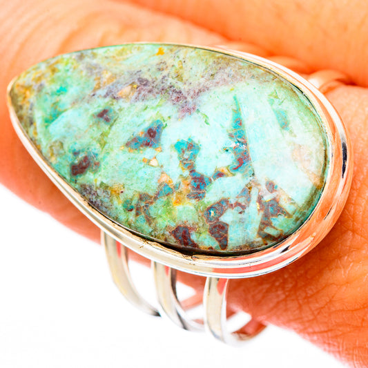 Peruvian Chrysocolla Rings handcrafted by Ana Silver Co - RING116370