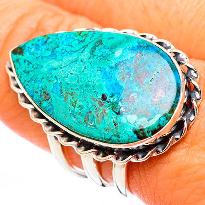 Peruvian Chrysocolla Rings handcrafted by Ana Silver Co - RING116375