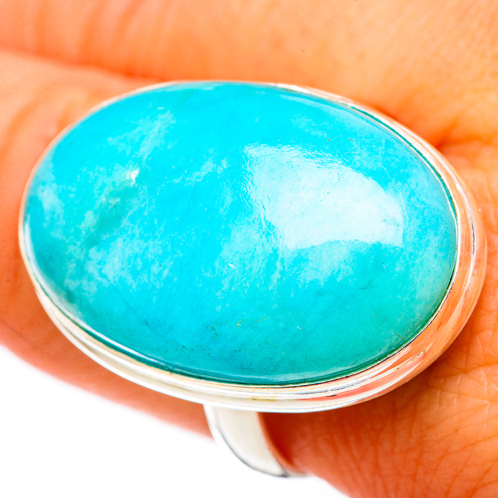 Peruvian Amazonite Rings handcrafted by Ana Silver Co - RING116394