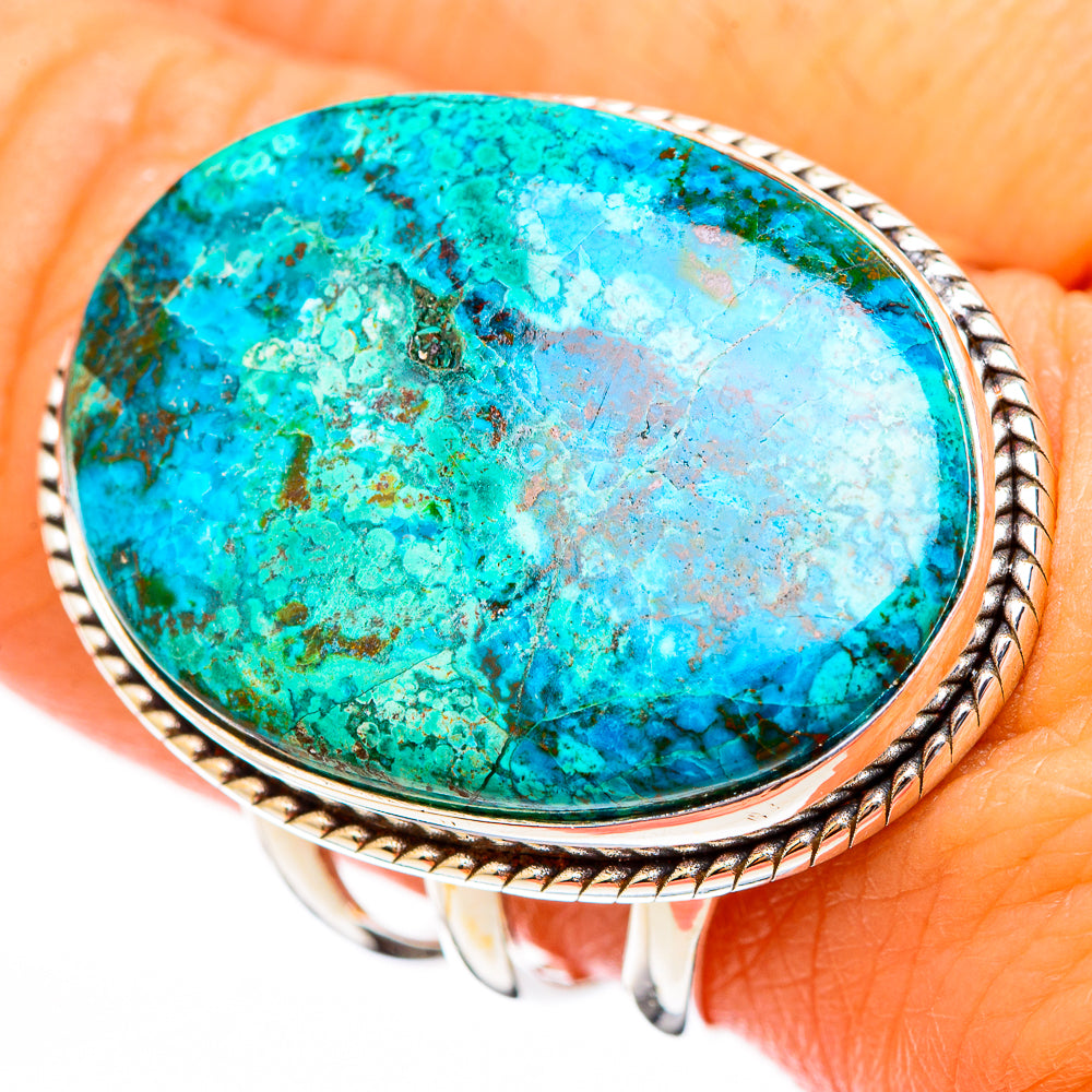 Peruvian Chrysocolla Rings handcrafted by Ana Silver Co - RING116397