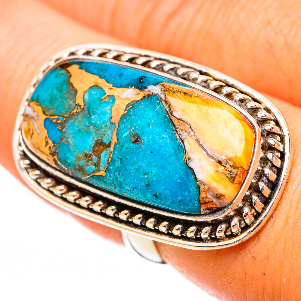Spiny Oyster Turquoise Rings handcrafted by Ana Silver Co - RING116398