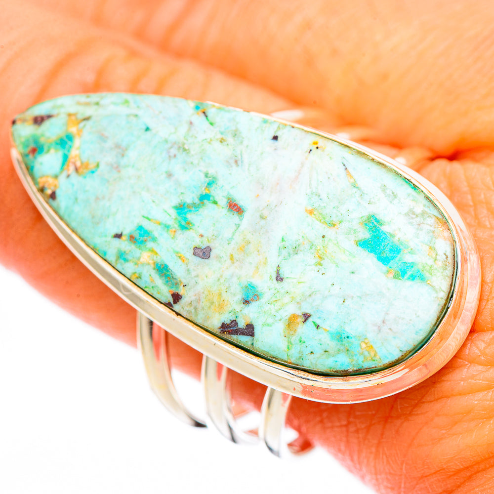 Peruvian Chrysocolla Rings handcrafted by Ana Silver Co - RING116400