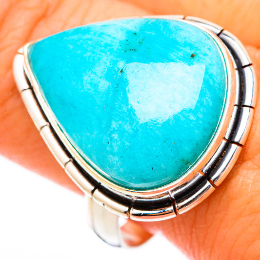 Peruvian Amazonite Rings handcrafted by Ana Silver Co - RING116401