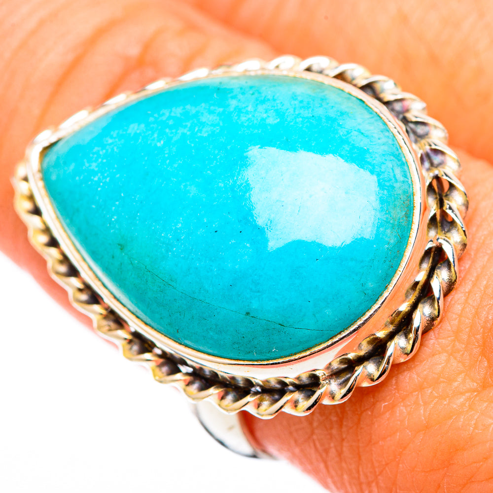 Peruvian Amazonite Rings handcrafted by Ana Silver Co - RING116402