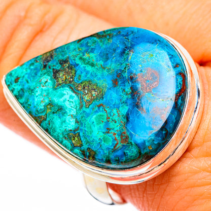 Peruvian Chrysocolla Rings handcrafted by Ana Silver Co - RING116416