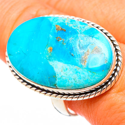 Peruvian Chrysocolla Rings handcrafted by Ana Silver Co - RING116420