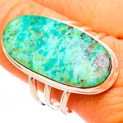 Peruvian Chrysocolla Rings handcrafted by Ana Silver Co - RING116428