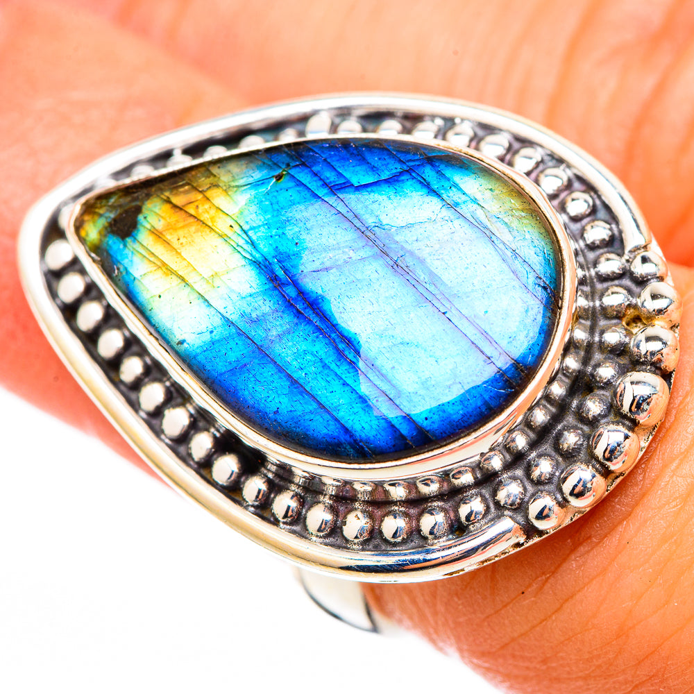 Labradorite Rings handcrafted by Ana Silver Co - RING116431