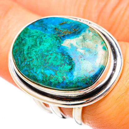 Peruvian Chrysocolla Rings handcrafted by Ana Silver Co - RING116444