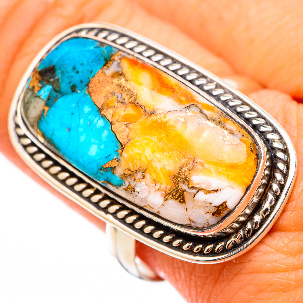 Spiny Oyster Turquoise Rings handcrafted by Ana Silver Co - RING116447