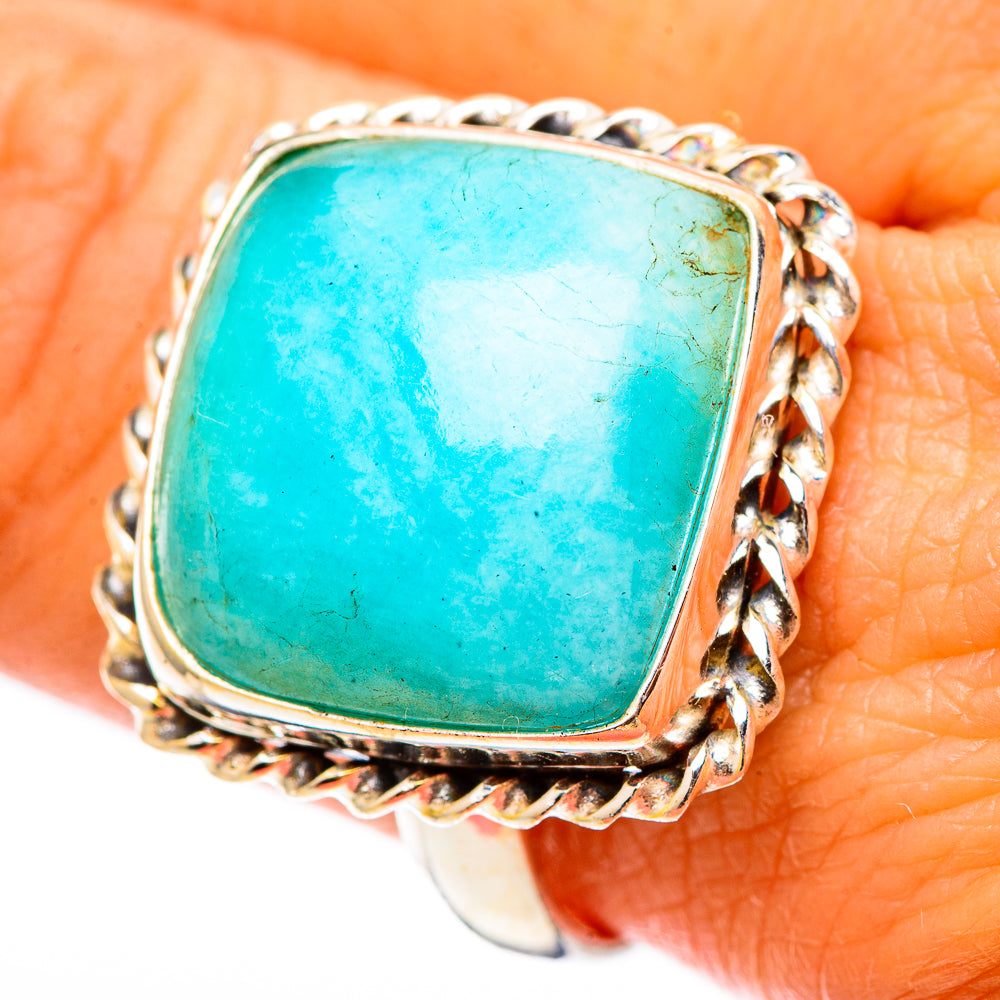 Peruvian Amazonite Rings handcrafted by Ana Silver Co - RING116478
