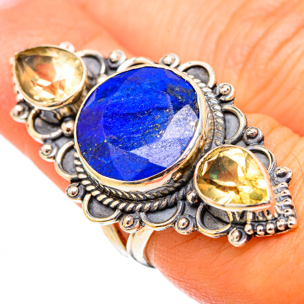 Lapis Lazuli, Citrine Rings handcrafted by Ana Silver Co - RING116482
