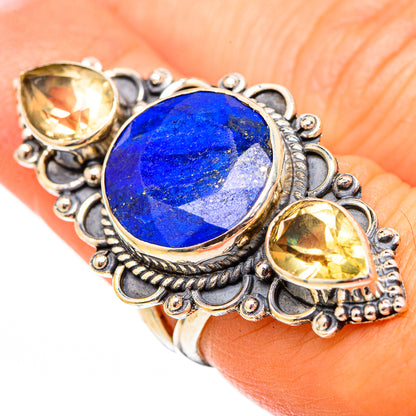 Lapis Lazuli, Citrine Rings handcrafted by Ana Silver Co - RING116482
