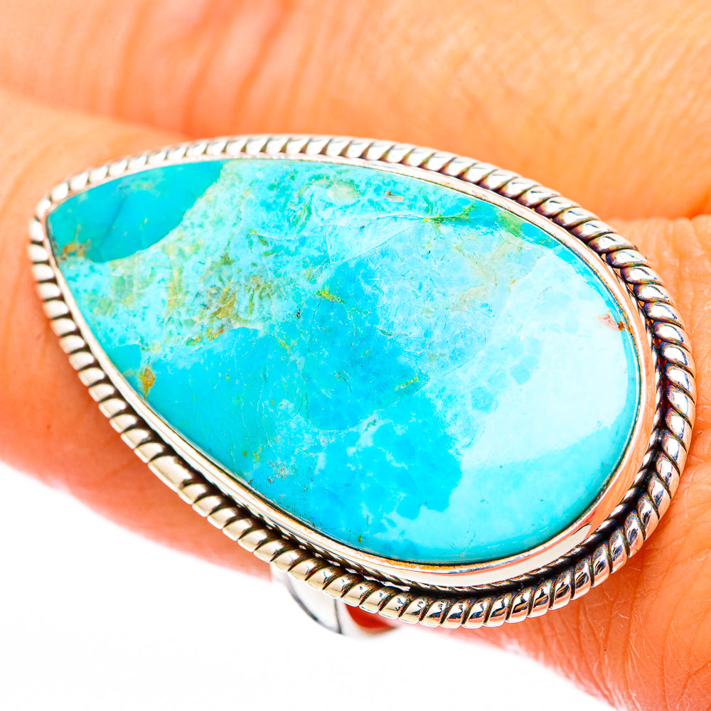 Peruvian Chrysocolla Rings handcrafted by Ana Silver Co - RING116497