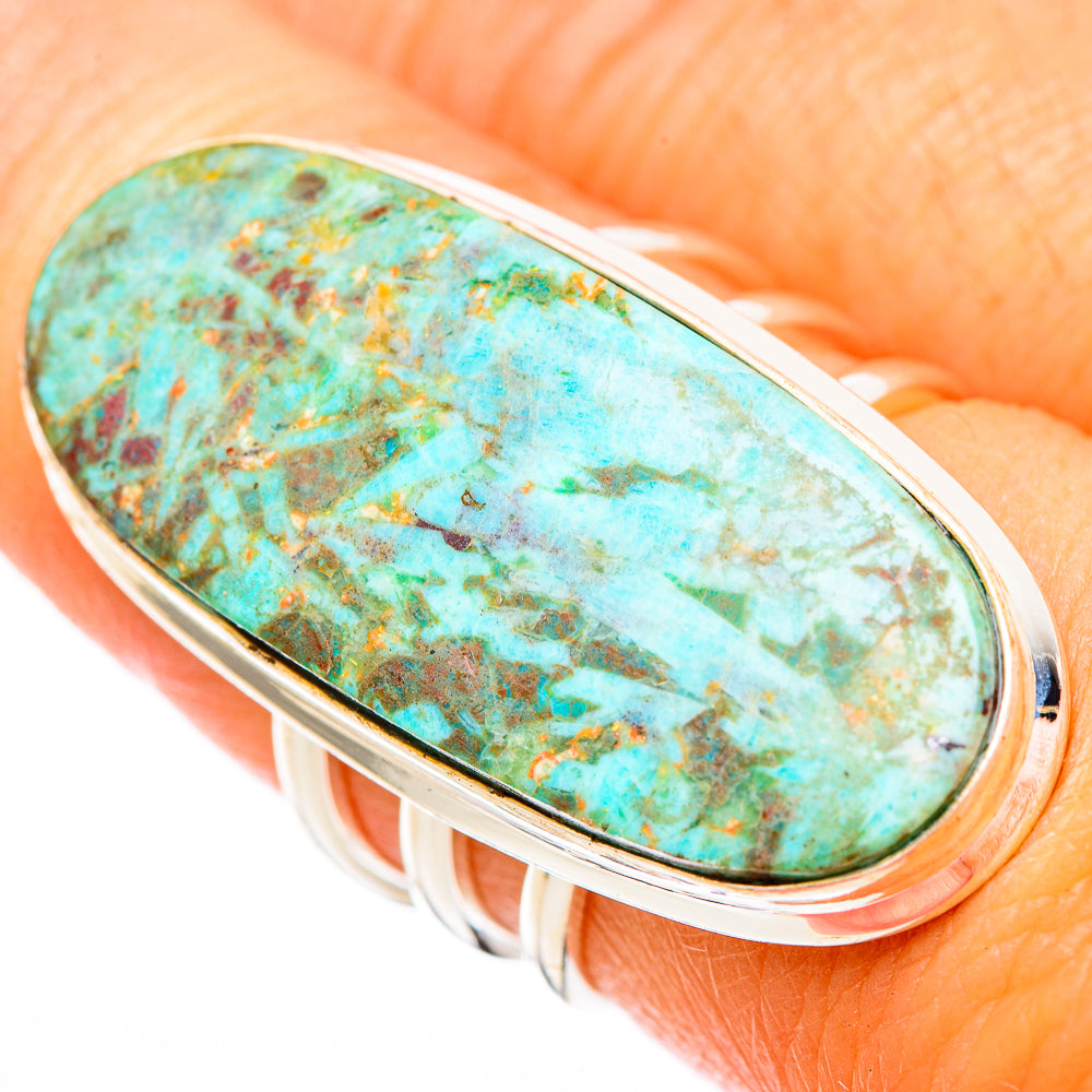 Peruvian Chrysocolla Rings handcrafted by Ana Silver Co - RING116501