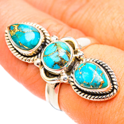 Blue Copper Composite Turquoise Rings handcrafted by Ana Silver Co - RING116508