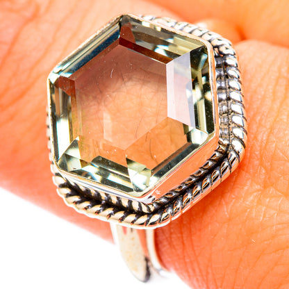Green Amethyst Rings handcrafted by Ana Silver Co - RING116510