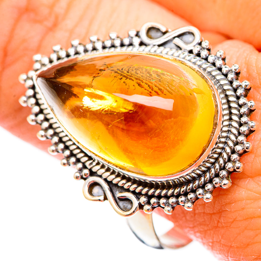 Citrine Sugarloaf Rings handcrafted by Ana Silver Co - RING116515