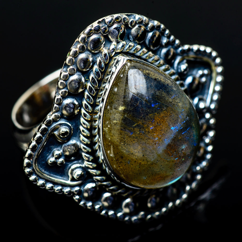 Labradorite Rings handcrafted by Ana Silver Co - RING11651
