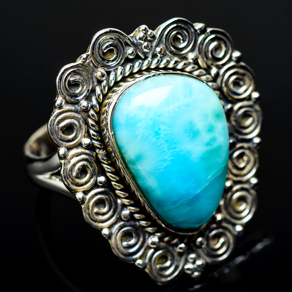 Larimar Rings handcrafted by Ana Silver Co - RING11654