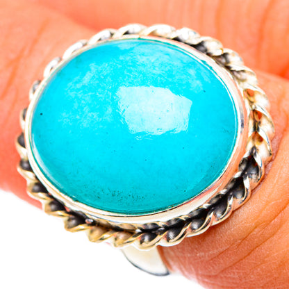 Peruvian Amazonite Rings handcrafted by Ana Silver Co - RING116542