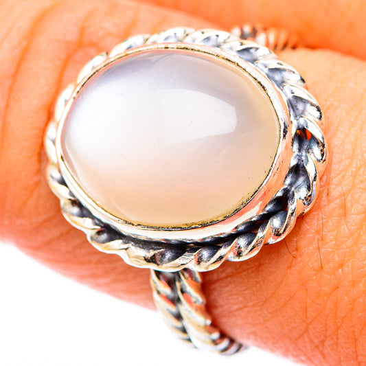 Rainbow Moonstone Rings handcrafted by Ana Silver Co - RING116561