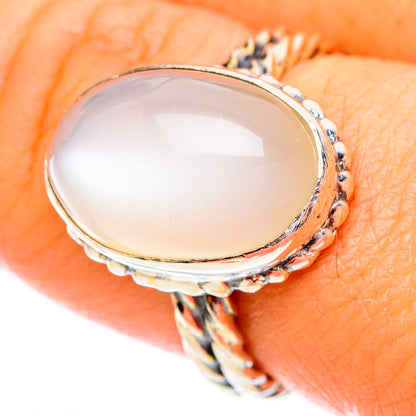 Rainbow Moonstone Rings handcrafted by Ana Silver Co - RING116593