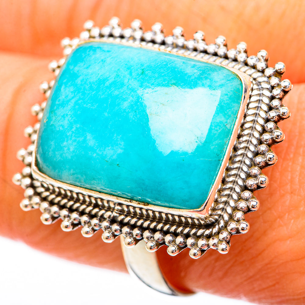 Peruvian Amazonite Rings handcrafted by Ana Silver Co - RING116603